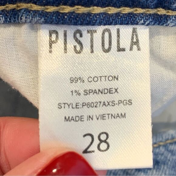 Pistola Distressed Button Fly High Rise Jeans Size 28 - Picture 7 of 10